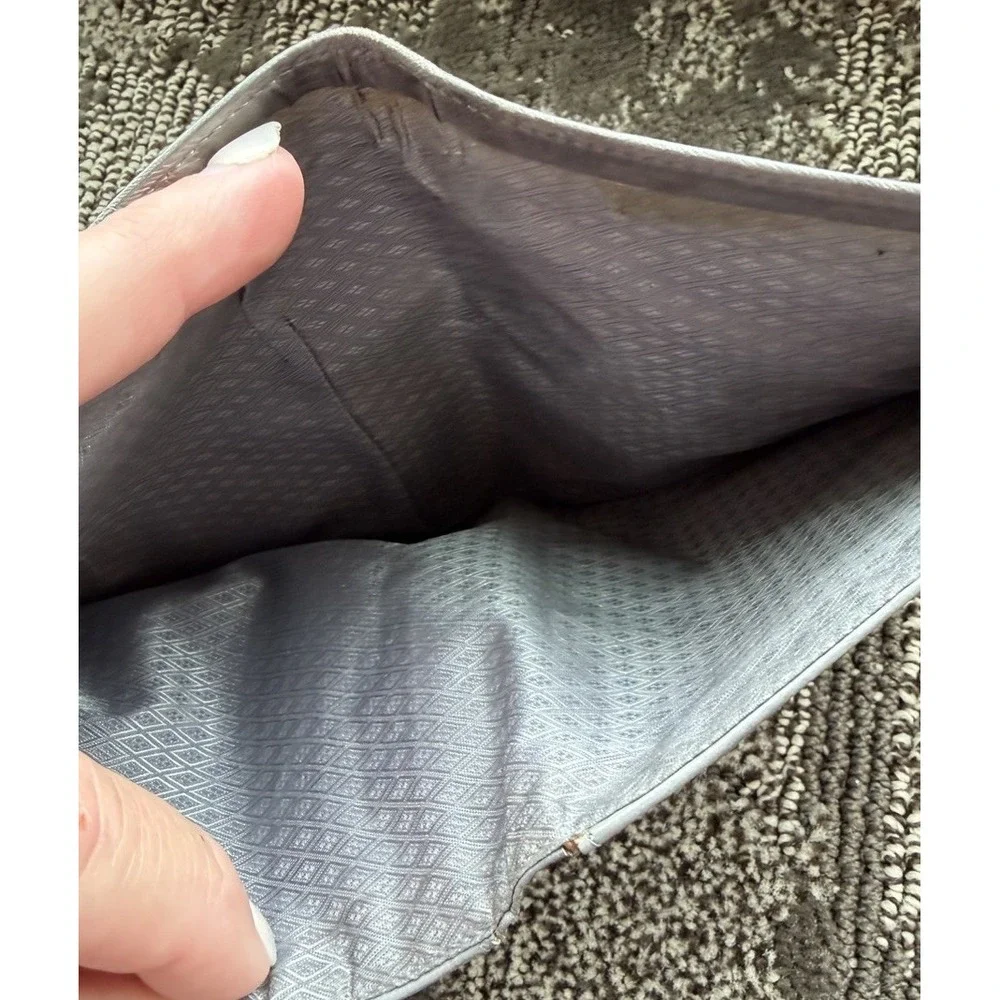 vintage genuine Gray Eel skin leather Bifold Large Wallet Passport Wallet Mens
